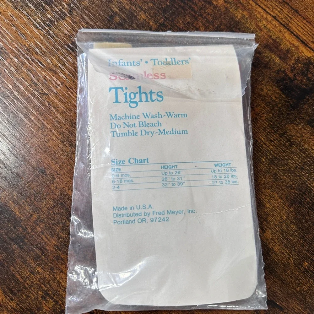 Vintage 80's Red Seamless Infants Tights 0-6 Months 100%‎ Nylon Retro USA Baby